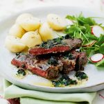 Feather Steak with Black Olive Butter